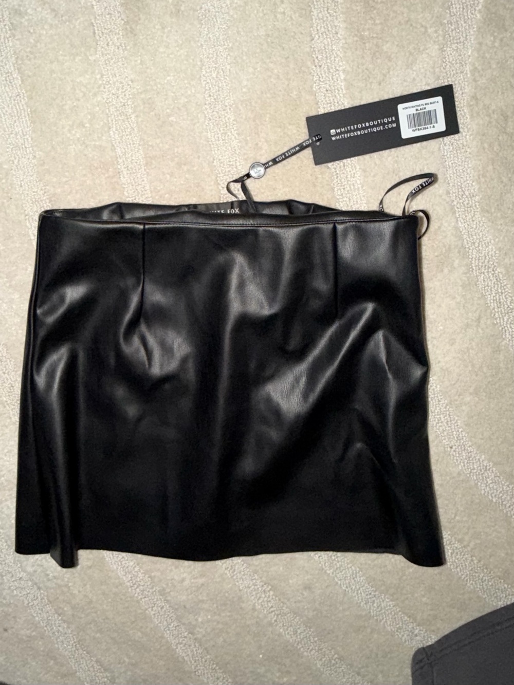 White Fox Boutique Black Faux Leather Mini Skirt